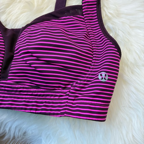 lululemon athletica Purple Striped Sports Bra - Picture 2 of 6